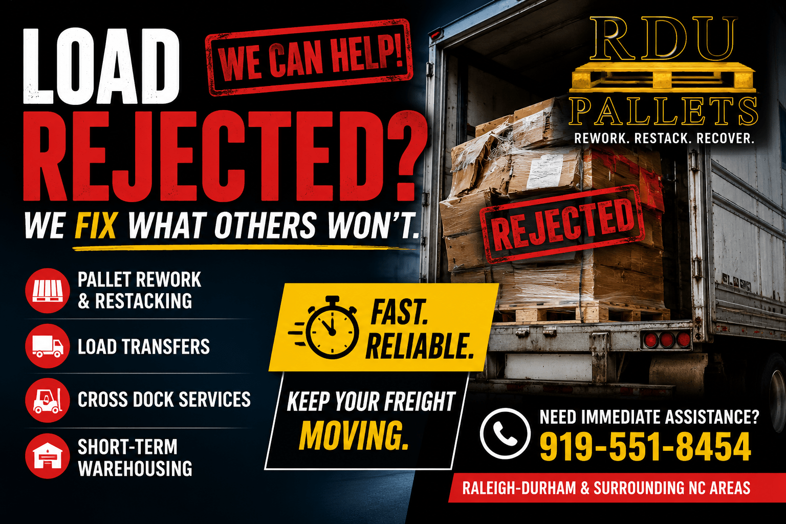 Emergency Freight Rework and Re-stacking Services