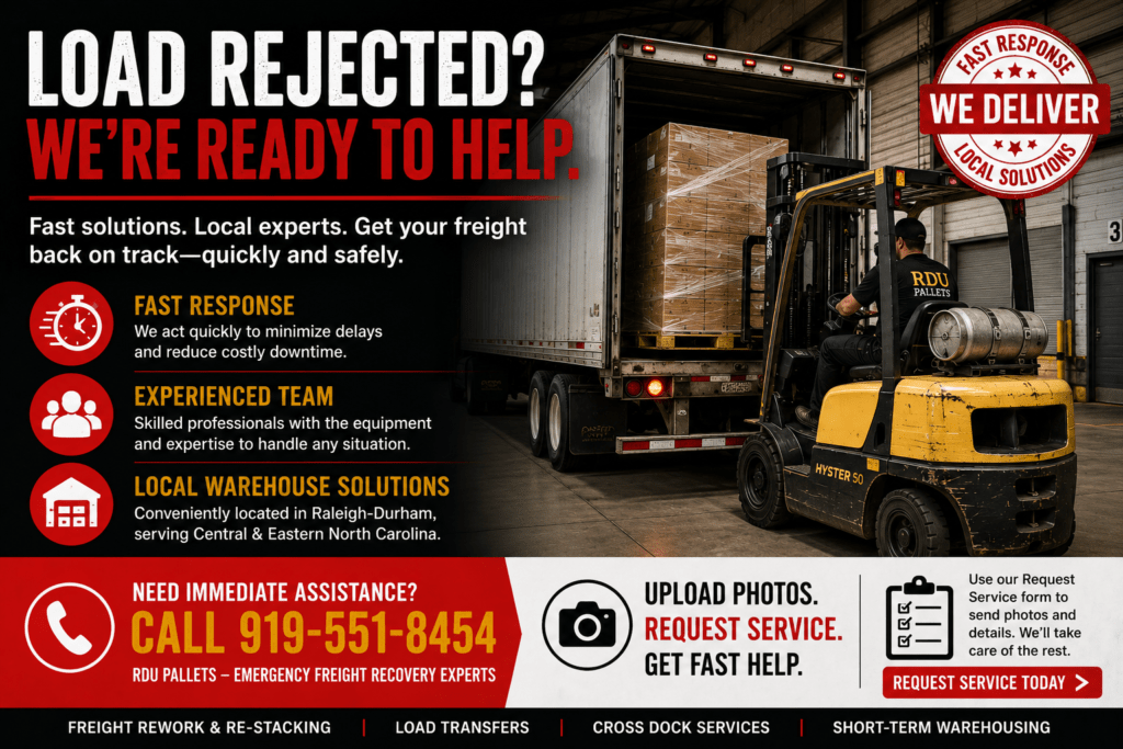Load rejected by receiver emergency freight recovery services
